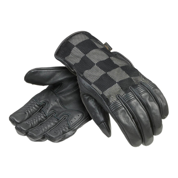 MODE BY ROCKERS グローブ　Chequered Gauntlets Triumph Checkerboard Mesh Gloves Black / Bone | Triumph Direct