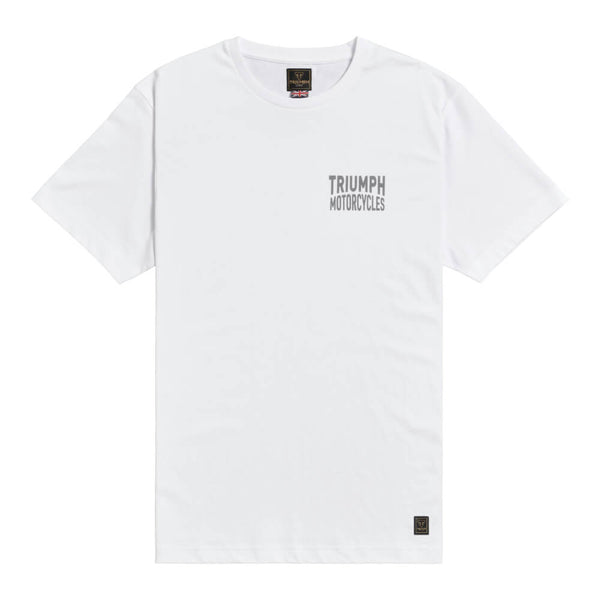 Triumph Piston Rich T-Shirt White / Grey | Triumph Direct